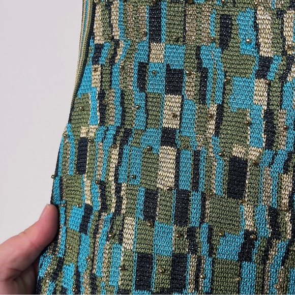 ZAC POSEN Patterned Scoop Neck crochet sleeveless tank sz M - Picture 7 of 9